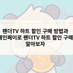 팬더TV 하트 할인 구매 방법과 레인페이로 팬더TV 하트 할인 구매 알아보자