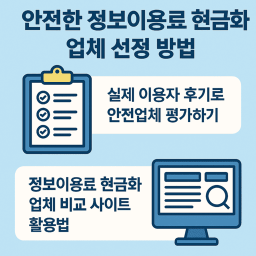정보이용료 현금화 업체 선정 방법